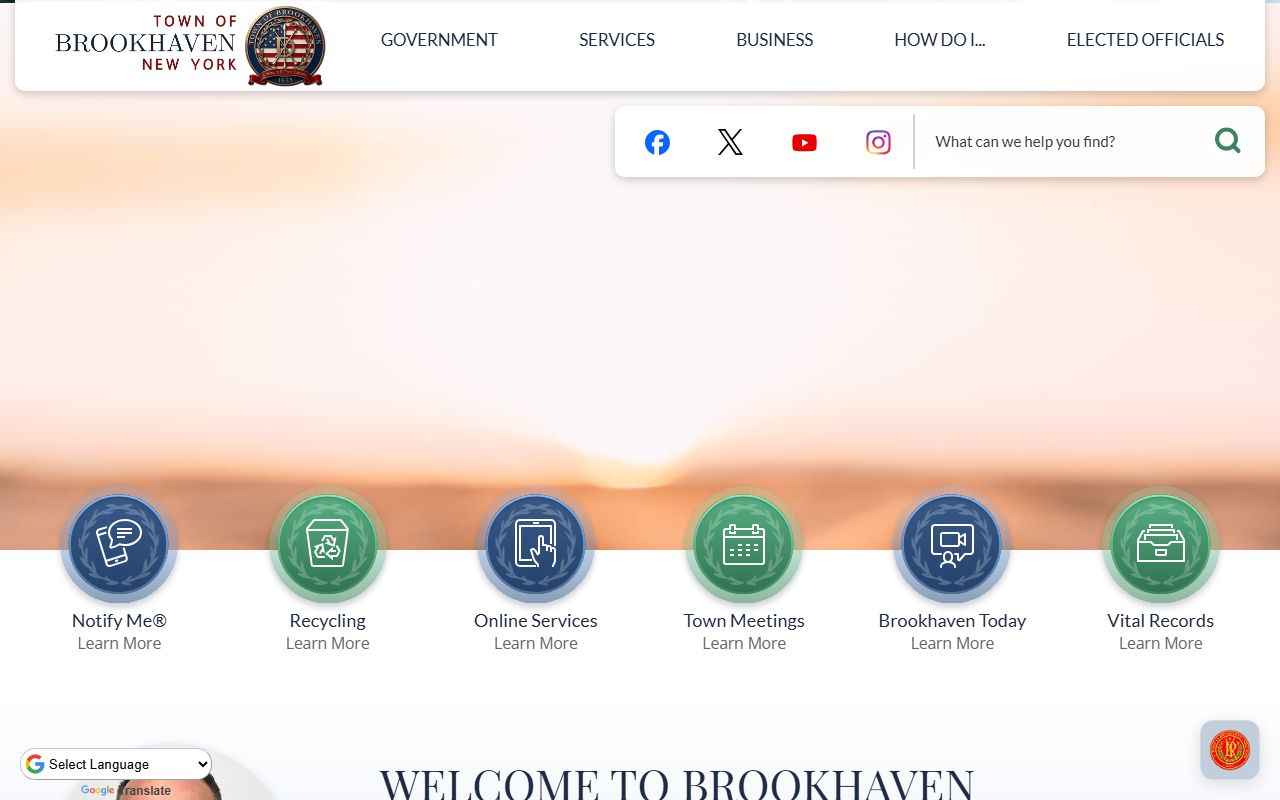 Town of Brookhaven official website for public records