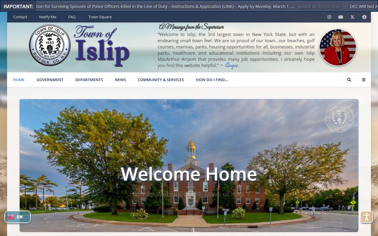 Town of Islip official website for public records
