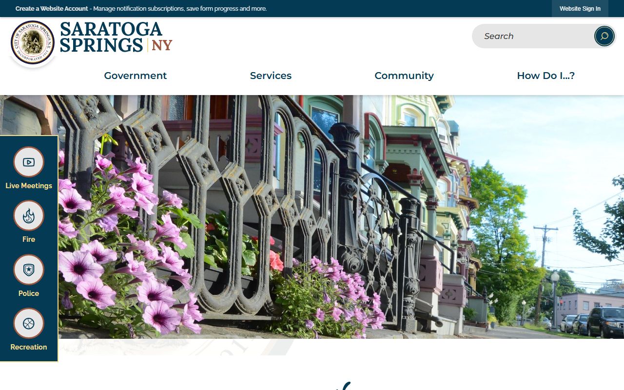City of Saratoga Springs official website for public records