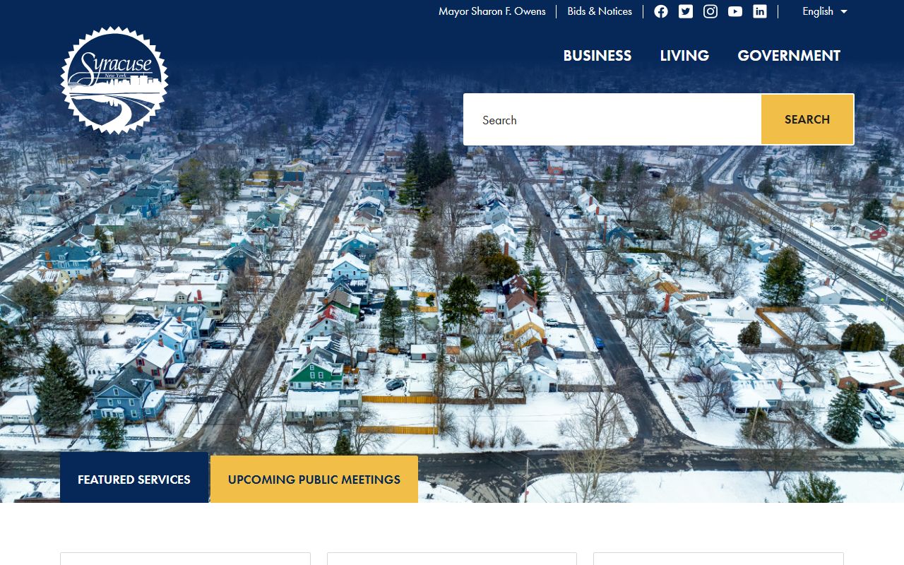 Syracuse City official website showing public records and city services